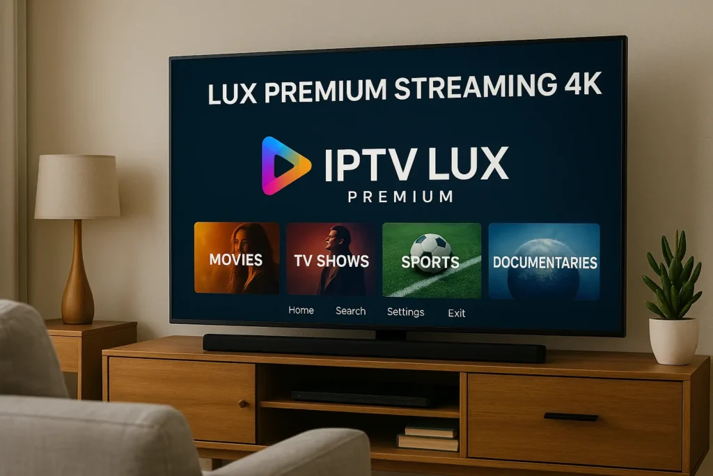 IPTV Lux premium streaming 4K living room setup
